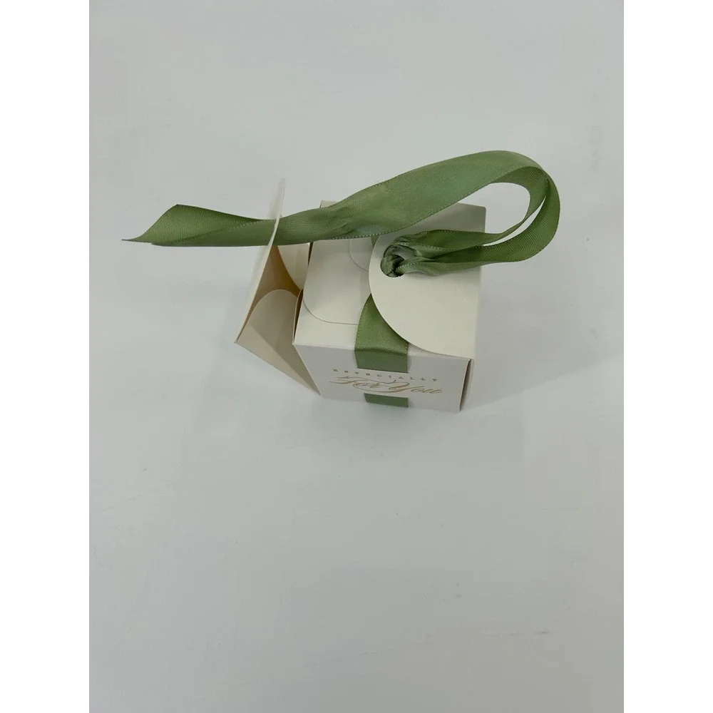 49 Pack White Especially For‎ You Favor Boxes with Green Ribbon 2.5 Inch